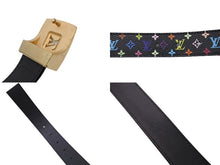 Load image into Gallery viewer, LouisVuitton ルイヴィトン サンチュールLVカット ベルト M6890 モノグラム ブラック マルチカラー サイズ75/30 美品 中古 65066