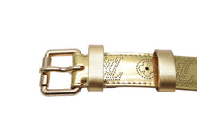 Load image into Gallery viewer, LOUIS VUITTON ルイヴィトン ベルト サンチュール ペルフォ レザーオール モノグラムミロワール 80/32 M9614W ゴールド 美品 中古 65067
