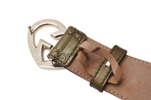Load image into Gallery viewer, GUCCI グッチ ハートGGバックル ベルト 245856 214351 レザー カーキ ゴールド金具 サイズ95/38 良品 中古 65068