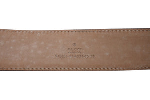 GUCCI グッチ ハートGGバックル ベルト 245856 214351 レザー カーキ ゴールド金具 サイズ95/38 良品 中古 65068