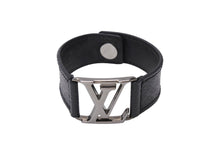 画像をギャラリービューアに読み込む, LOUIS VUITTON ルイヴィトン ブレスレット ブラスレ ホッケンハイム M6295 ブラック ガンメタリックシルバー金具 良品 中古 65070