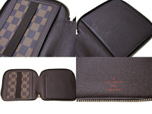 画像をギャラリービューアに読み込む, LOUIS VUITTON ルイヴィトン オーガナイザー オラフ 二つ折り財布 N61723 ダミエ エベヌ ラウンドジップ PVC レザー 美品 中古 65071