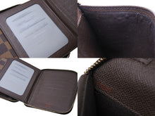 画像をギャラリービューアに読み込む, LOUIS VUITTON ルイヴィトン オーガナイザー オラフ 二つ折り財布 N61723 ダミエ エベヌ ラウンドジップ PVC レザー 美品 中古 65071