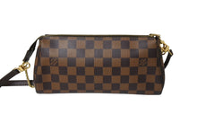 画像をギャラリービューアに読み込む, LOUIS VUITTON ルイヴィトン エヴァ ショルダーバッグ N55213 ダミエ エベヌ ブラウン ゴールド金具 美品 中古 65072