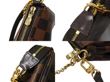 画像をギャラリービューアに読み込む, LOUIS VUITTON ルイヴィトン エヴァ ショルダーバッグ N55213 ダミエ エベヌ ブラウン ゴールド金具 美品 中古 65072