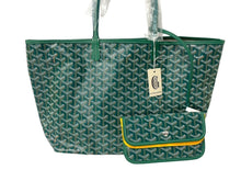 画像をギャラリービューアに読み込む, 新品未使用 GOYARD ゴヤール サンルイPM トートバッグ STLOUIPMLTY09CL09P PVCコーティングキャンバス グリーン 中古 65081