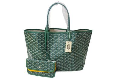 新品未使用 GOYARD ゴヤール サンルイPM トートバッグ STLOUIPMLTY09CL09P PVCコーティングキャンバス グリーン 中古 65082