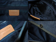 画像をギャラリービューアに読み込む, Christian Dior クリスチャンディオール ワンショルダーバッグ ダブルサドル デニム ブラウン ネイビー ゴールド金具 美品 中古 65087