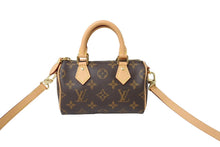 Load image into Gallery viewer, 極美品 LouisVuitton ルイヴィトン ナノスピーディ 2WAYショルダーバッグ M81085 モノグラムキャンバス ブラウン 中古 65090
