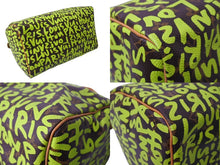 画像をギャラリービューアに読み込む, LOUIS VUITTON ルイヴィトン スピーディ30 ハンドバッグ M93706 モノグラムグラフィティ グリーン PVC ヌメ革 美品 中古 65093