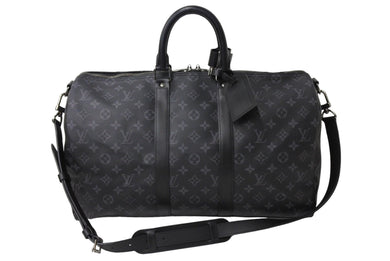 極美品 LouisVuitton ルイヴィトン キーポルバンドリエール45 M40569 MB2129 モノグラムエクリプスキャンバス レザー 中古 65095