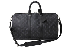 極美品 LouisVuitton ルイヴィトン キーポルバンドリエール45 M40569 MB2129 モノグラムエクリプスキャンバス レザー 中古 65095