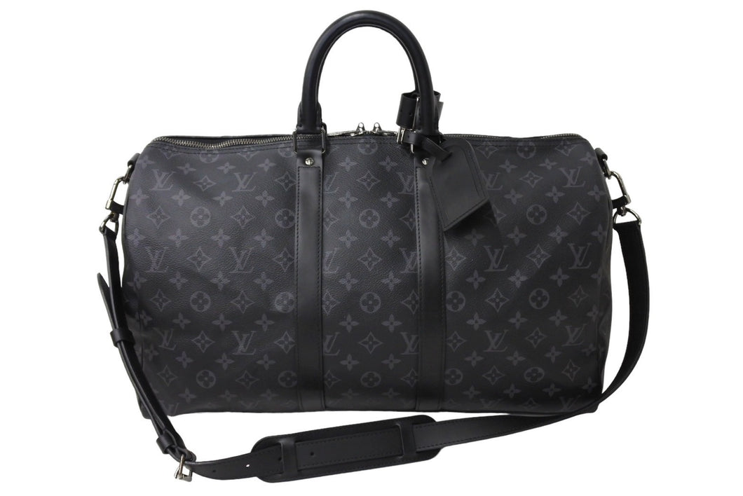 極美品 LouisVuitton ルイヴィトン キーポルバンドリエール45 M40569 MB2129 モノグラムエクリプスキャンバス レザー 中古 65095