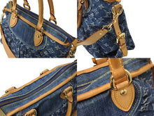 画像をギャラリービューアに読み込む, LOUIS VUITTON ルイヴィトン ネオカヴィMM ハンドバッグ M95349 2WAY モノグラム デニム ゴールド金具 美品 中古 65096