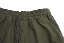 Load image into Gallery viewer, READY MADE レディメイド SEROUEL SHORTS サルエルショーツ ハーフパンツ ロゴ刺繍 サイズ1 カーキ グリーン 美品 中古 65106