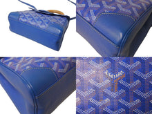 画像をギャラリービューアに読み込む, GOYARD ゴヤール サイゴン ミニ ソフトバッグ 2WAY ハンドバッグ SAIGONMINTY10CL10P ブルー シルバー金具 美品 中古 65109