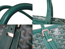 Load image into Gallery viewer, GOYARD ゴヤール アンバサードMM ブリーフケース ビジネスバッグ ヘリンボーン グリーン シルバー金具 美品 中古 65111