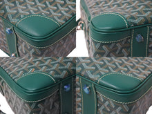 Load image into Gallery viewer, GOYARD ゴヤール アンバサードMM ブリーフケース ビジネスバッグ ヘリンボーン グリーン シルバー金具 美品 中古 65111