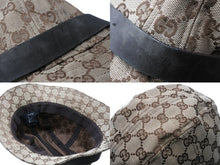 画像をギャラリービューアに読み込む, GUCCI グッチ バケットハット 023441 XM116 サイズXL GG柄 キャンバス レザー ベージュ ブラウン 帽子 総柄 良品 中古 65127 