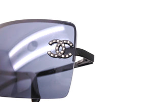 CHANEL シャネル サングラス メガネ ココマーク ラインストーン 4092-B イタリア製 ブラック サイズ62◻︎15 美品 中古 65132
