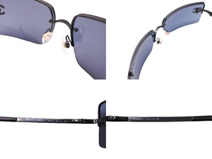 CHANEL シャネル サングラス メガネ ココマーク ラインストーン 4092-B イタリア製 ブラック サイズ62◻︎15 美品 中古 65132