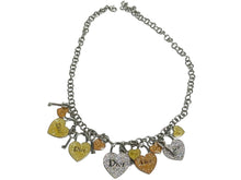 画像をギャラリービューアに読み込む, 極美品 Christian Dior クリスチャンディオール ロゴ アクセサリー シルバーネックレス ハートキー ラインストーン 中古 65145