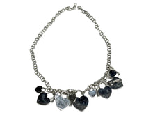 画像をギャラリービューアに読み込む, 極美品 Christian Dior クリスチャンディオール ロゴ アクセサリー シルバーネックレス ハートキー ラインストーン 中古 65145