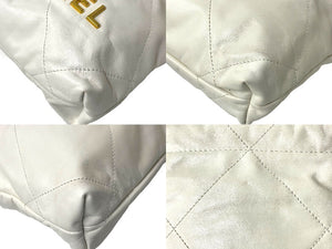 CHANEL シャネル シャネル22 チェーン 2WAY ショルダーバッグ AS3980 ホワイト カーフスキン ロゴ ココマーク ゴールド金具 ランダム 美品 中古 65147
