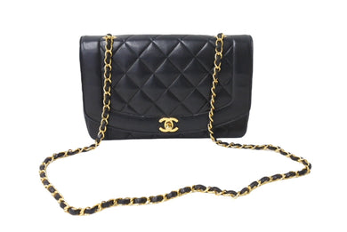 CHANEL シャネル ダイアナ25 マトラッセチェーンショルダーバッグ ココマーク 2番台 ラムスキン ブラウン ゴールド 良品 中古 65151