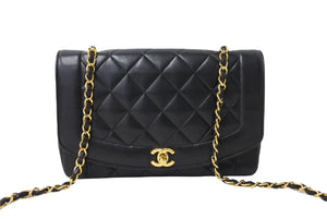 CHANEL シャネル ダイアナ25 マトラッセチェーンショルダーバッグ ココマーク 2番台 ラムスキン ブラウン ゴールド 良品 中古 65151