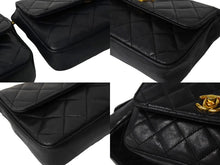 Load image into Gallery viewer, CHANEL シャネル マトラッセ チェーンショルダーダブルバッグ 5番台 ラムスキン ブラック ゴールド金具 美品 中古 65153