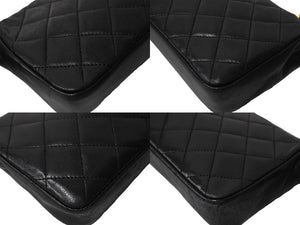 CHANEL シャネル マトラッセ チェーンショルダーダブルバッグ 5番台 ラムスキン ブラック ゴールド金具 美品 中古 65153