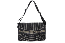 Load image into Gallery viewer, CHANEL シャネル スポーツライン ナイロン ショルダーバッグ 10番台 ブラック ココマーク ロゴ 美品 中古 65154