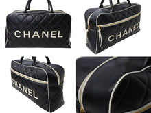 Load image into Gallery viewer, CHANEL シャネル ボストンバッグ A05943 3番台 ココマーク カーフスキン ブラック キルティング ロゴ 美品 中古 65155