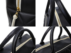 CHANEL シャネル ボストンバッグ A05943 3番台 ココマーク カーフスキン ブラック キルティング ロゴ 美品 中古 65155