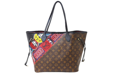 LOUIS VUITTON ルイヴィトン ネヴァーフルMM トートバッグ M43499 山本寛斎 コラボ 歌舞伎 達磨 和柄 PVC レザー 美品 中古 65157