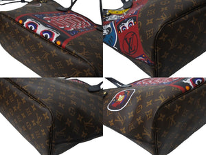 LOUIS VUITTON ルイヴィトン ネヴァーフルMM トートバッグ M43499 山本寛斎 コラボ 歌舞伎 達磨 和柄 PVC レザー 美品 中古 65157
