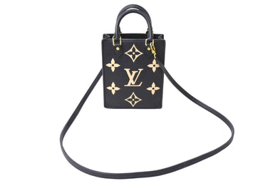 LOUIS VUITTON ルイヴィトン モノグラム アンプラント プティット サックプラ 2WAY ハンドバッグ M57937 IC ブラック カーフスキン ショルダー 美品 中古 65158