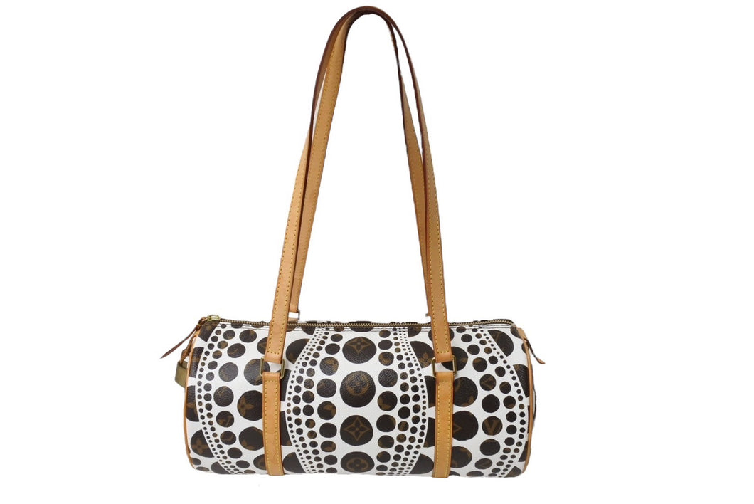 LOUIS VUITTON ルイヴィトン パピヨンGM ハンドバッグ 草間彌生 パンプキンドット M40687 ゴールド金具 美品 中古 65160