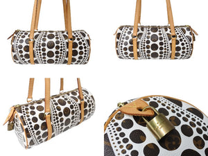 LOUIS VUITTON ルイヴィトン パピヨンGM ハンドバッグ 草間彌生 パンプキンドット M40687 ゴールド金具 美品 中古 65160