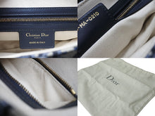 画像をギャラリービューアに読み込む, ChristianDior クリスチャンディオール サドルバック オブリーク トロッター柄 レザー キャンバス ネイビー 美品 中古 65162
