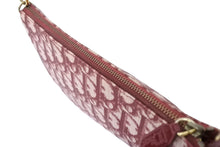 画像をギャラリービューアに読み込む, Christian DIor クリスチャンディオール トロッター柄 サドル ポーチ バーガンディー ワンショルダー BO A 0051 美品 中古 65167