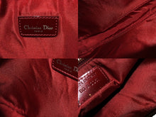 画像をギャラリービューアに読み込む, Christian DIor クリスチャンディオール トロッター柄 サドル ポーチ バーガンディー ワンショルダー BO A 0051 美品 中古 65167