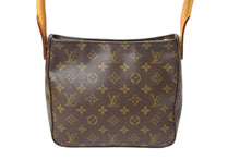 画像をギャラリービューアに読み込む, LOUIS VUITTON ルイヴィトン ルーピングMM ハンドバッグ M51146 ブラウン PVC ヌメ革 ゴールド金具 美品 中古 65170