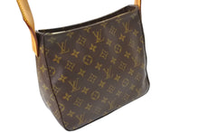 画像をギャラリービューアに読み込む, LOUIS VUITTON ルイヴィトン ルーピングMM ハンドバッグ M51146 ブラウン PVC ヌメ革 ゴールド金具 美品 中古 65170