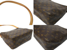 画像をギャラリービューアに読み込む, LOUIS VUITTON ルイヴィトン ルーピングMM ハンドバッグ M51146 ブラウン PVC ヌメ革 ゴールド金具 美品 中古 65170