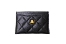 Load image into Gallery viewer, 極美品 CHANEL シャネル マトラッセ カードケース ブラック キャビアスキン ココマーク ランダム ロゴ 小物 ウォレット 中古 65179