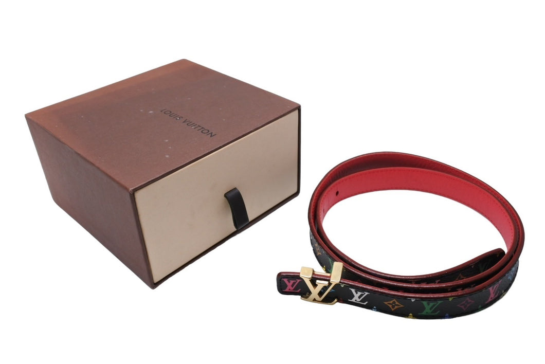 極美品 LOUIS VUITTON ルイヴィトン ベルト マルチカラー サンチュール モノグラム 80/32 M9631V ゴールド金具 中古 65180