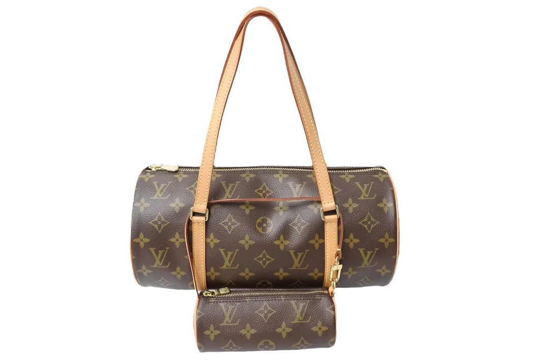 LOUISVUITTON ルイヴィトン パピヨン30 ハンドバッグ M51385 モノグラムキャンバス ブラウン ゴールド金具 美品 中古 65184