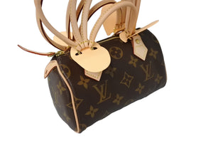 新品同様 LOUIS VUITTON ルイヴィトン COMME des GARCONS 2008年 ミニスピーディ ルイヴィトン at コム デ ギャルソン カスタマイズ ブラウン M40267 中古 65187